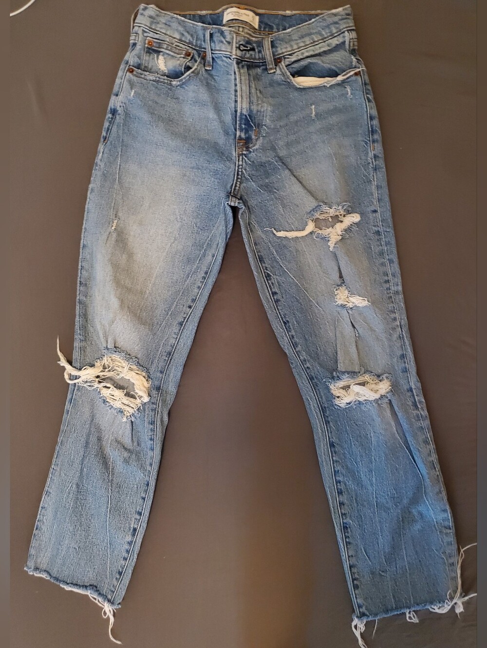 Abercrombie & Fitch Light Blue The Boyfriend Mid RIse